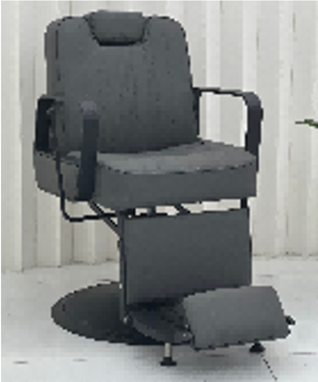 Moderner grauer Barberstuhl mit minimalistischem Design