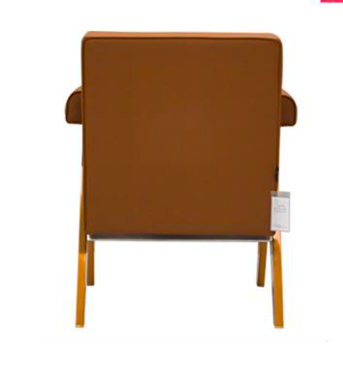 Luxurious lounge chair in cognac brown with modern design