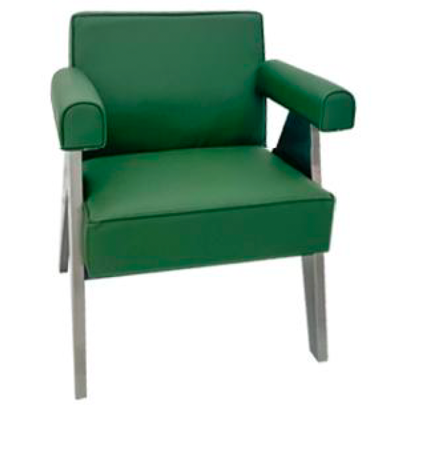 Luxurious lounge chair in green with modern design 