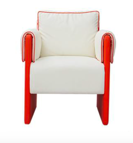 Modern lounge chair in red and white – stylish &amp; comfortable