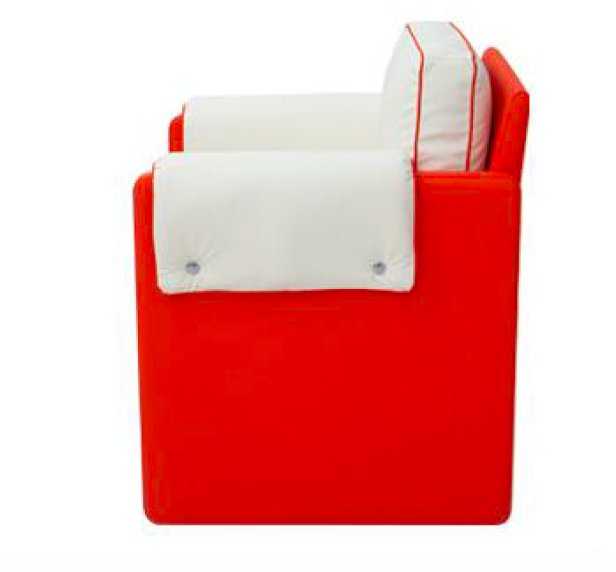 Modern lounge chair in red and white – stylish &amp; comfortable