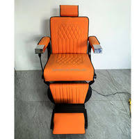 Exclusive barber chair in orange with modern design 
