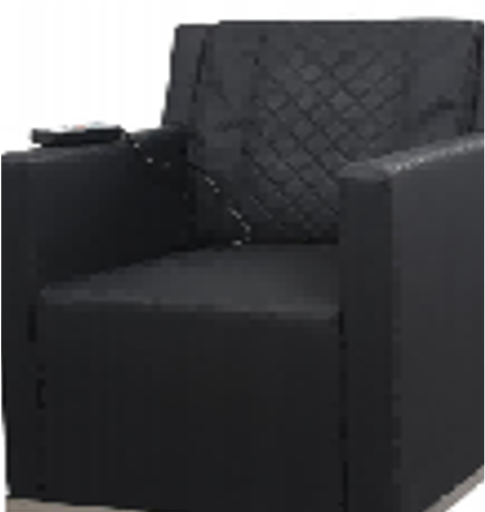 Modern black waiting area chair with diamond quilting